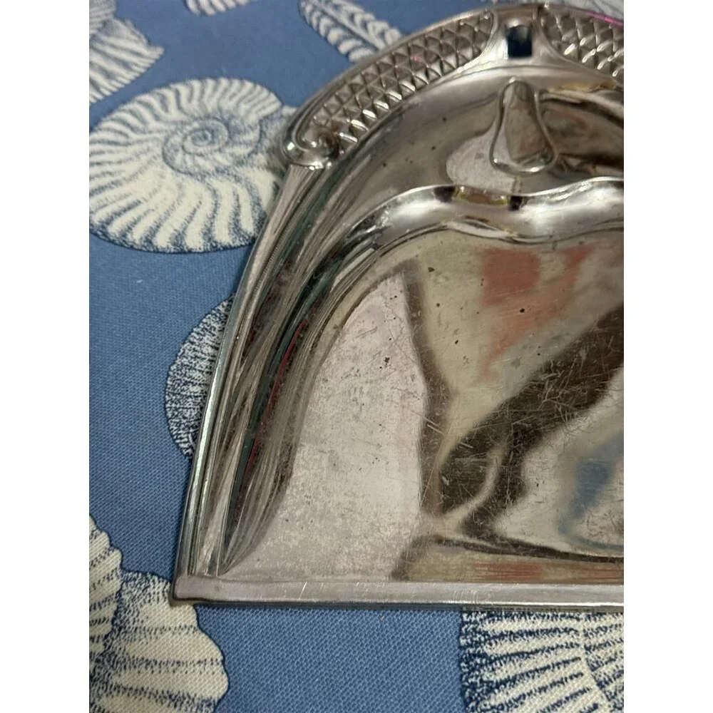 Vintage Art Deco Metal Crumb Catcher Tray Silent Butler Chrome